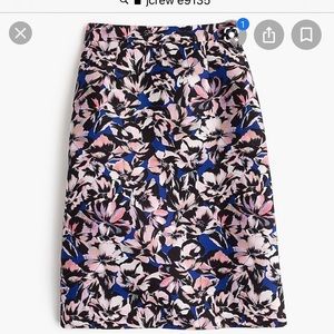 Jcrew floral a line skirt hibiscus